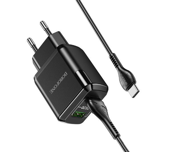 Borofone Dbn Charmer Xusb Qc Czarny Kabel Usb C Adowarka