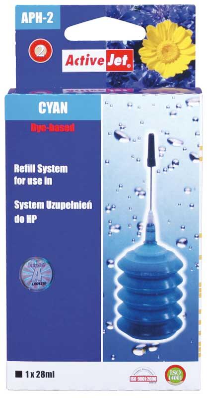 ActiveJet APH-2 cyan, system uzupełnień do HP 1x28ml
