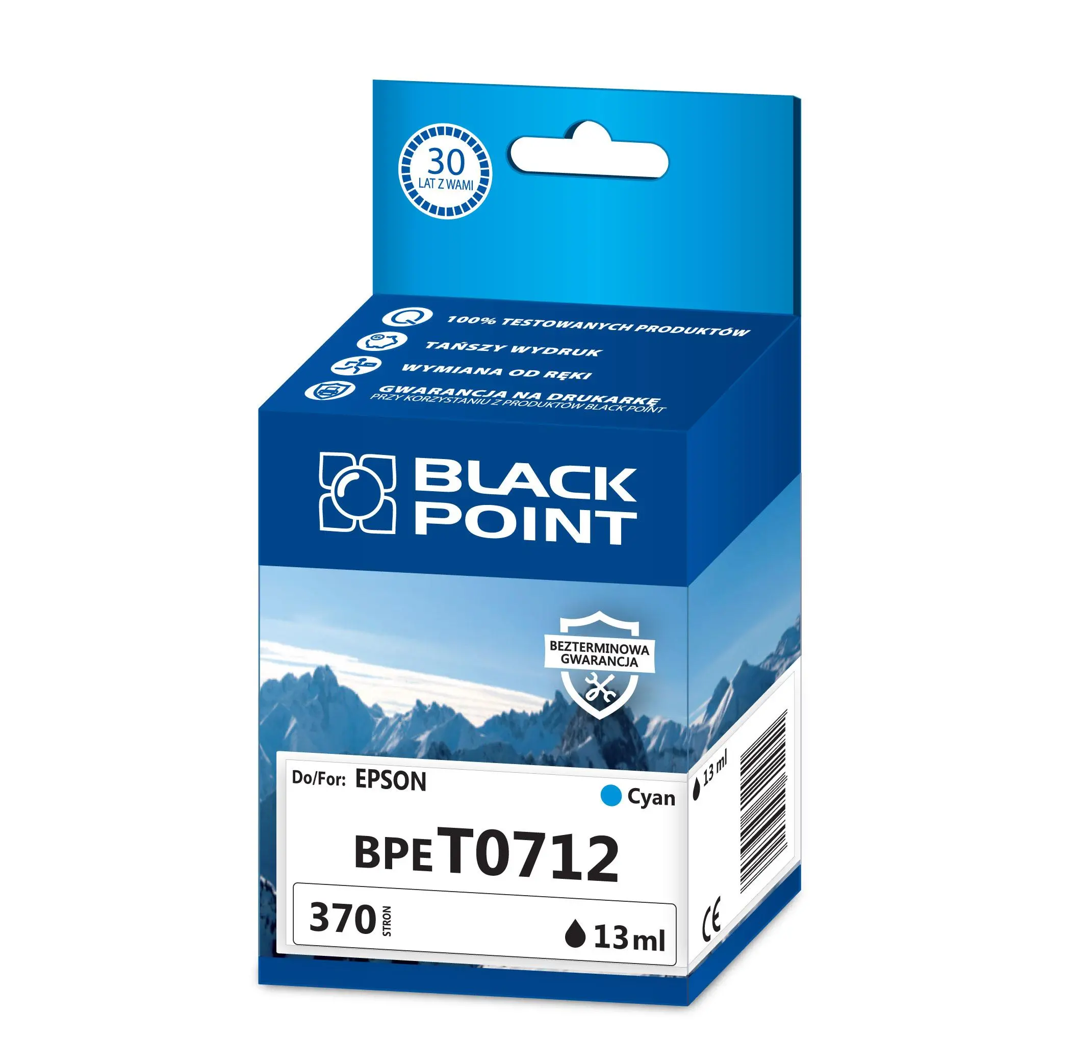 Tusz Black Point BPET0712C (zamiennik T0712) Błękitny 13 ml
