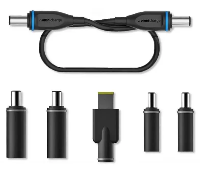 Adapter Omnicharge OA60A003 kabel + zestaw końcówek do laptopów Czarny