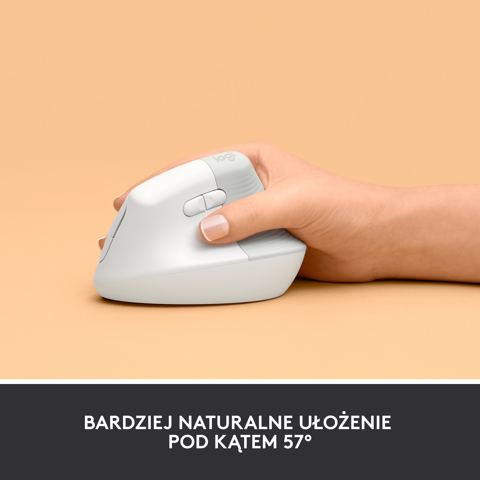Myszka Logitech Lift Dla praworęcznych Biały
