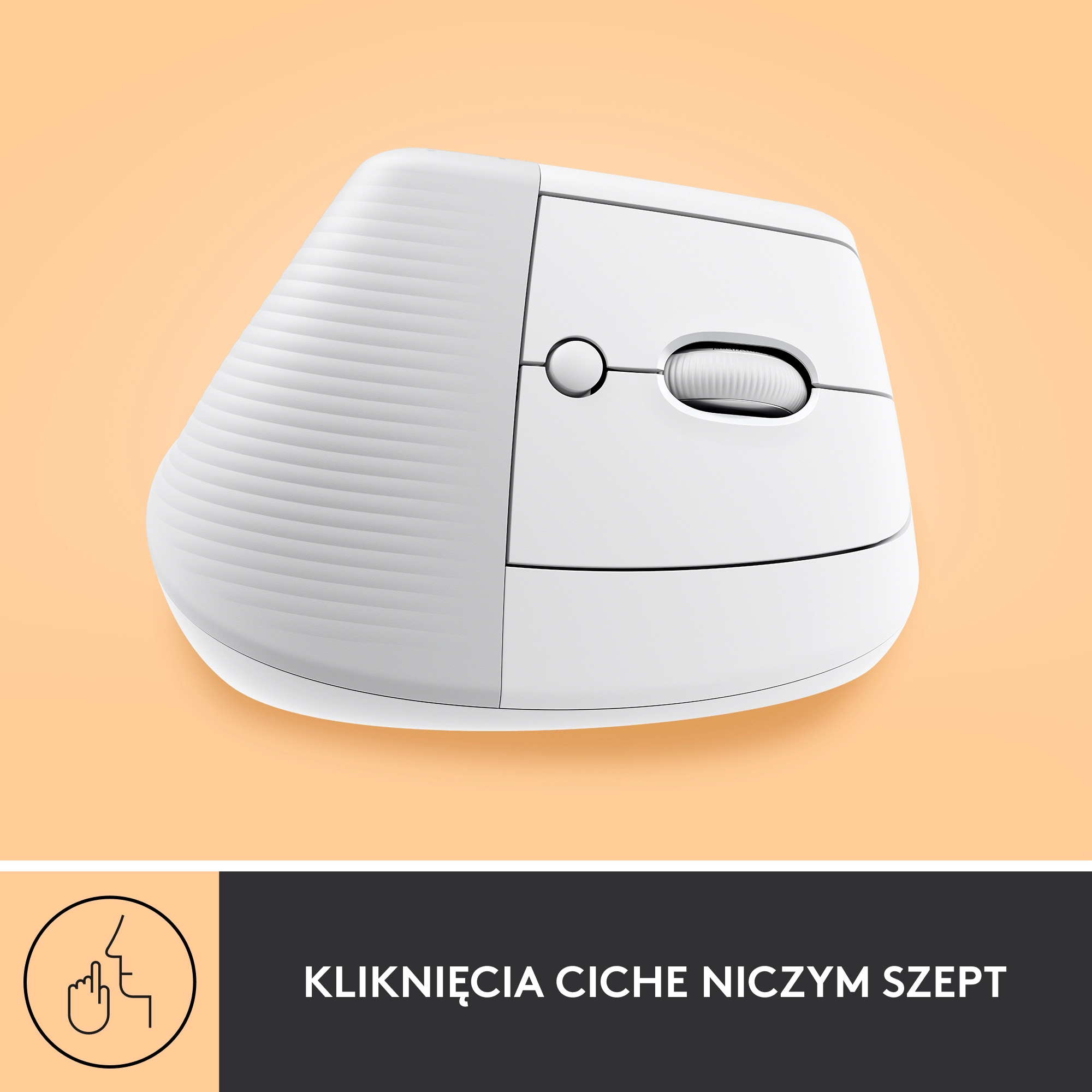 Myszka Logitech Lift Dla praworęcznych Biały