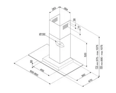 Okap Smeg KBT900VE Stal nierdzewna
