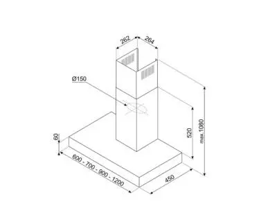 Okap Smeg KBT700XE Stal nierdzewna