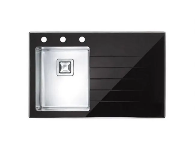 Zlewozmywak Alveus Crystalix 10 1102854 Komora z lewej strony Stalowy Czarny