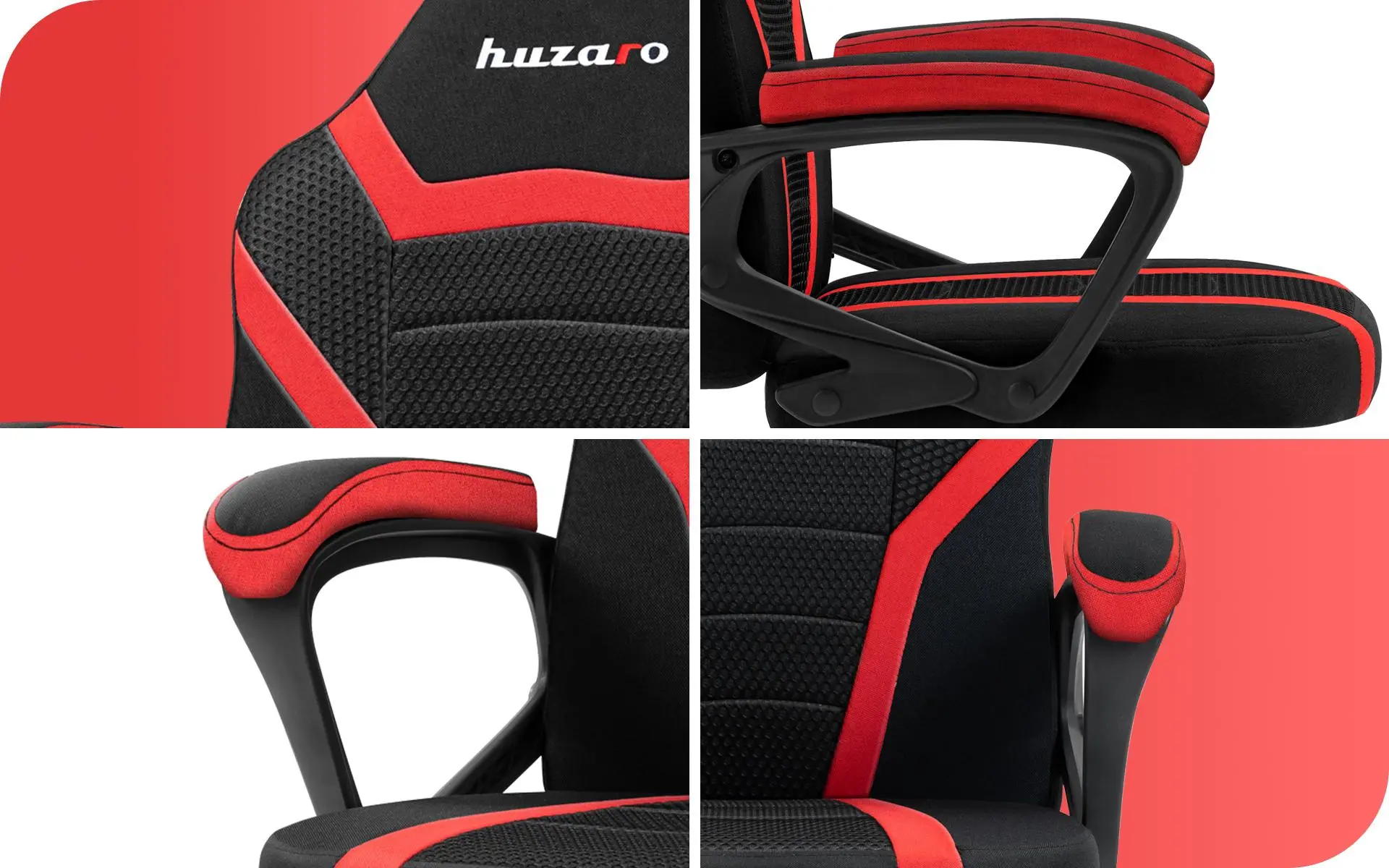 Fotel Huzaro Ranger 1.0 Mesh Dla dzieci do 130kg Tkanina Czerwony