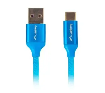 Kabel Lanberg USB-C do USB-A QC 3,0 1m Niebieski