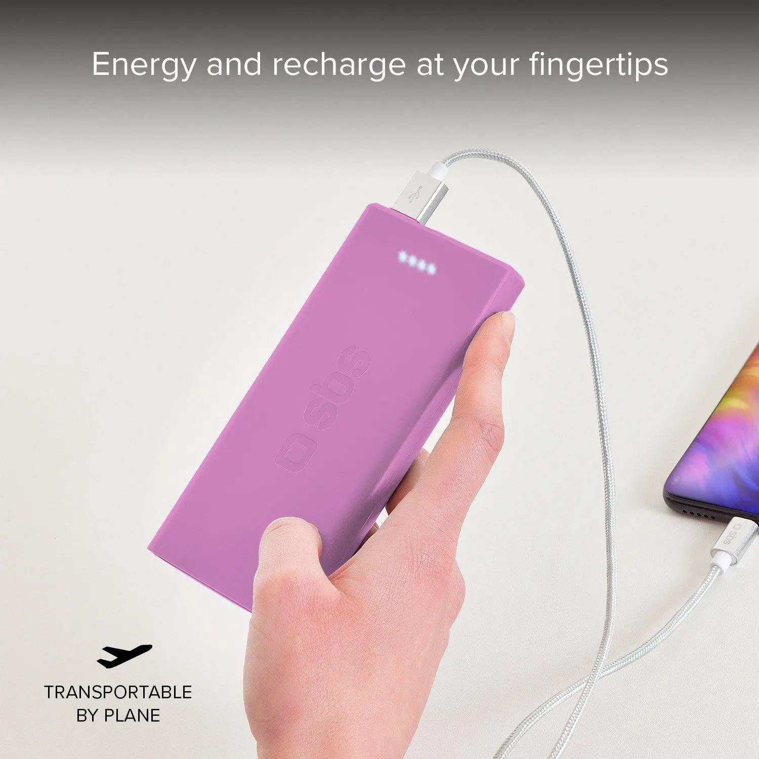 Powerbank SBS TTBB10000FASTP 10000mAh USB-C + micro USB 10W Różowy