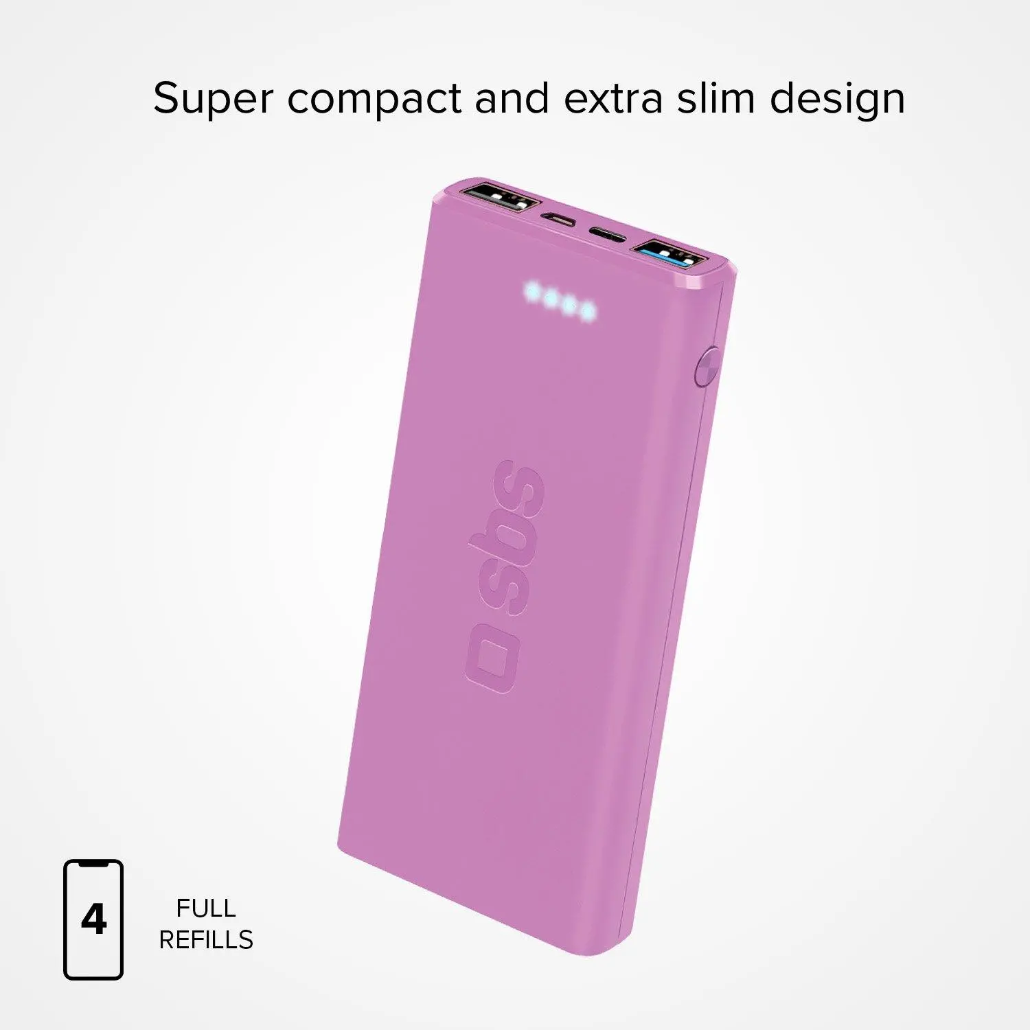 Powerbank SBS TTBB10000FASTP 10000mAh USB-C + micro USB 10W Różowy