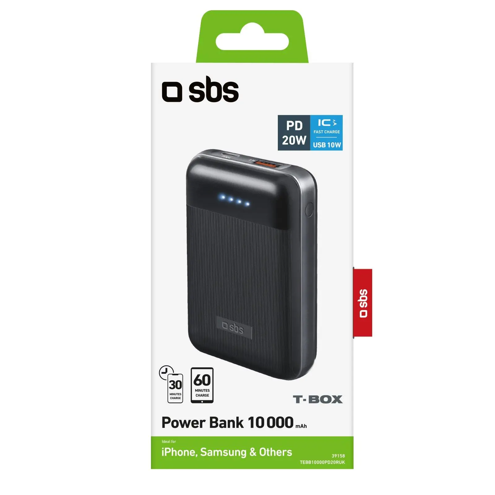Powerbank SBS TEBB10000PD20RUK 10000mAh PD 20W Czarny