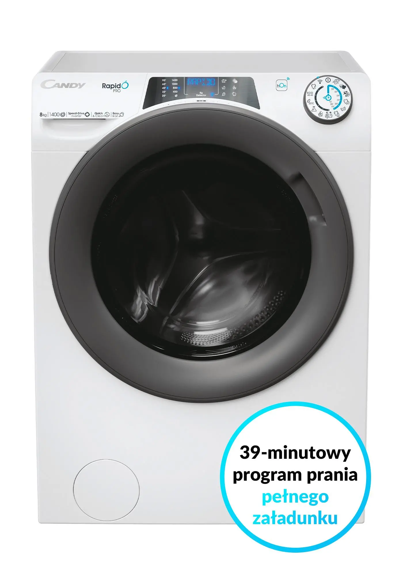 Pralka Candy RapidO Pro RP 486BWMR/1-S Slim 8kg 1400obr/min Zdalne sterowanie