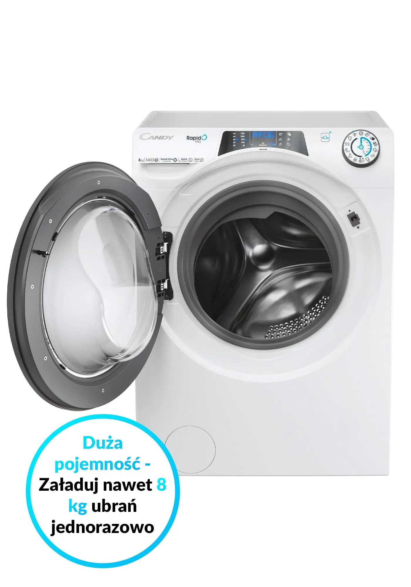Pralka Candy RapidO Pro RP 486BWMR/1-S Slim 8kg 1400obr/min Zdalne sterowanie