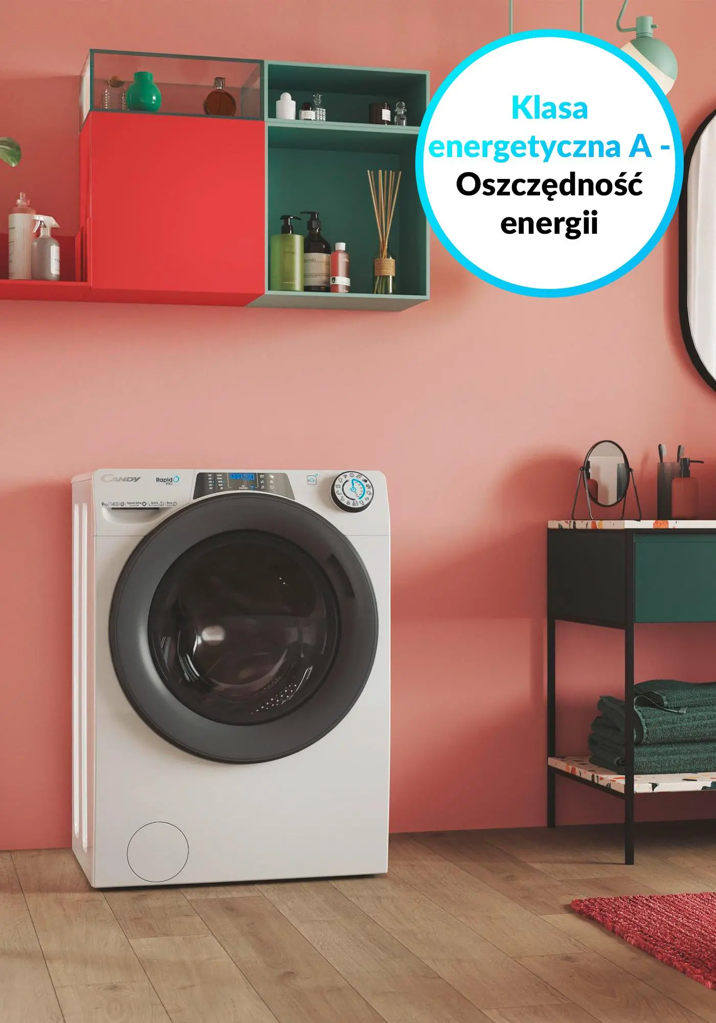 Pralka Candy RapidO Pro RP 486BWMR/1-S Slim 8kg 1400obr/min Zdalne sterowanie
