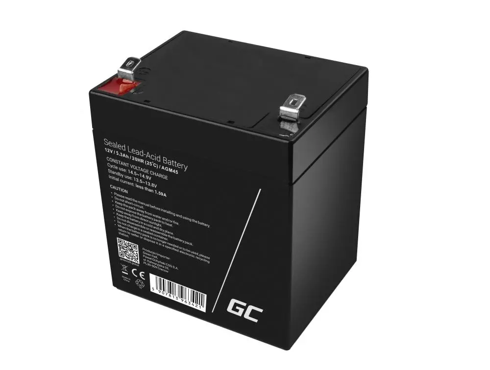 Akumulator Green Cell AGM45 AGM VRLA 12V 5,3Ah