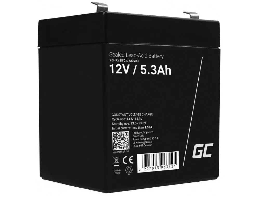 Akumulator Green Cell AGM45 AGM VRLA 12V 5,3Ah