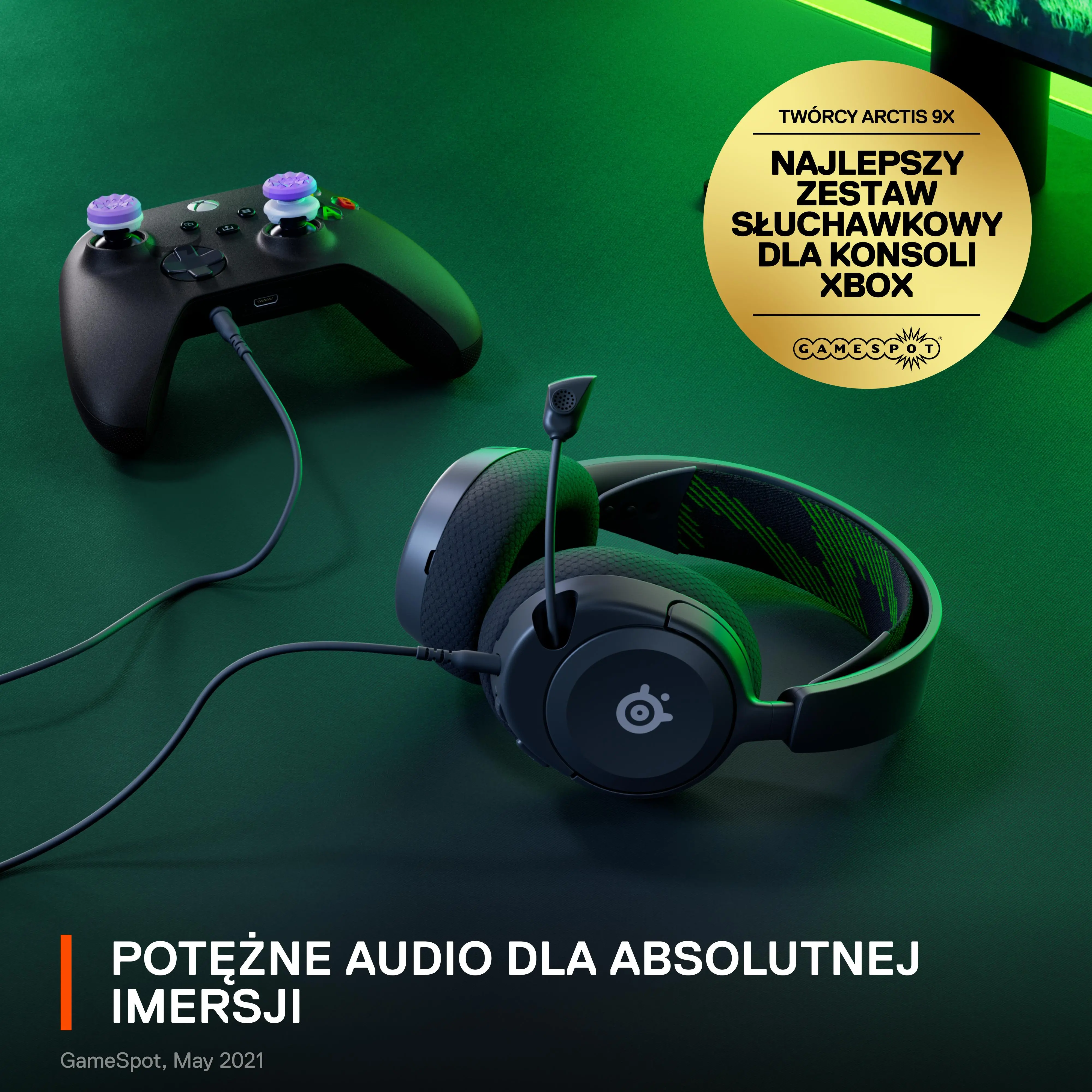 Słuchawki przewodowe z mikrofonem SteelSeries Arctis Nova 1X Nauszne Czarny