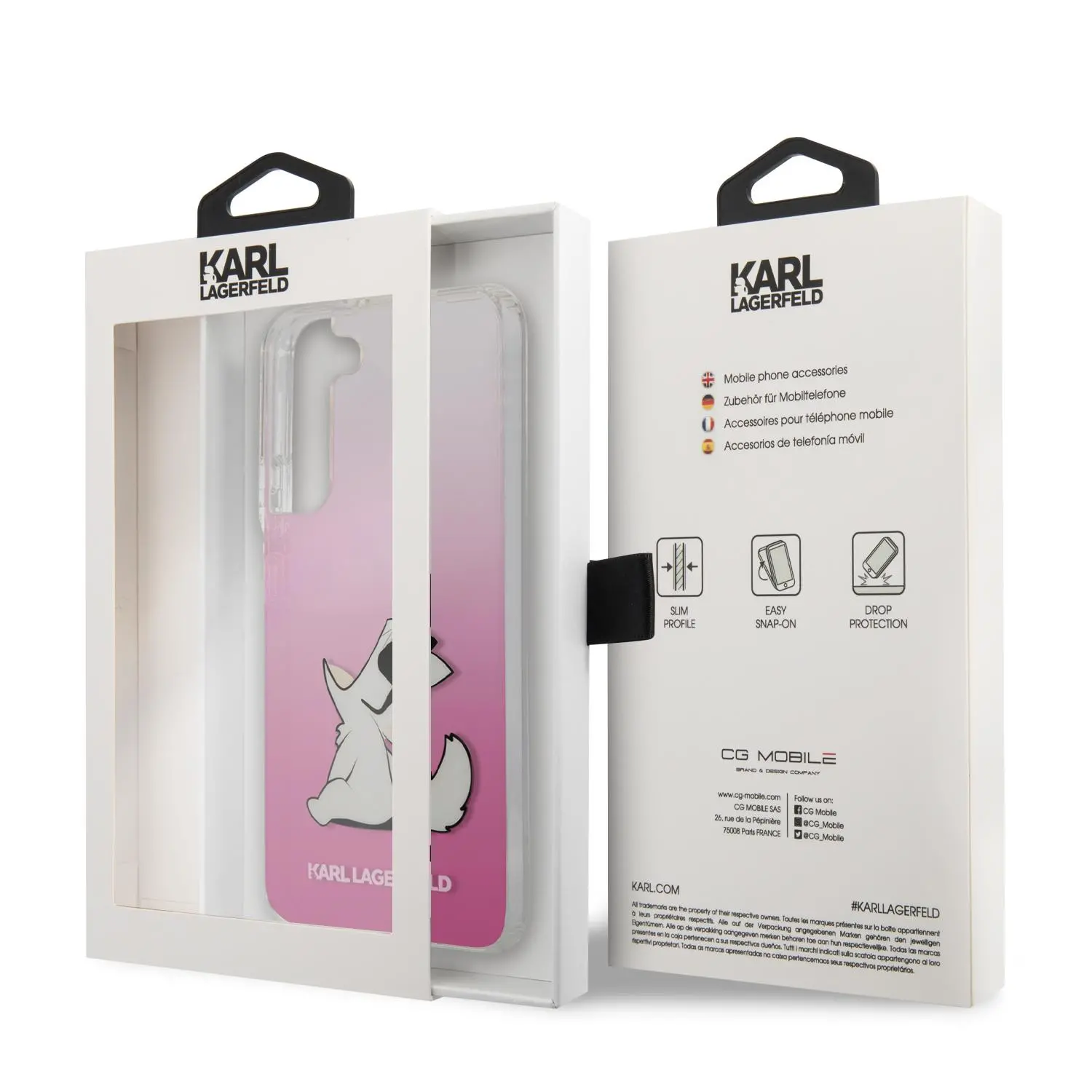 Etui Karl Lagerfeld Choupette Eat KLHCS22MCFNRCPI do Samsung Galaxy S22+ Różowy