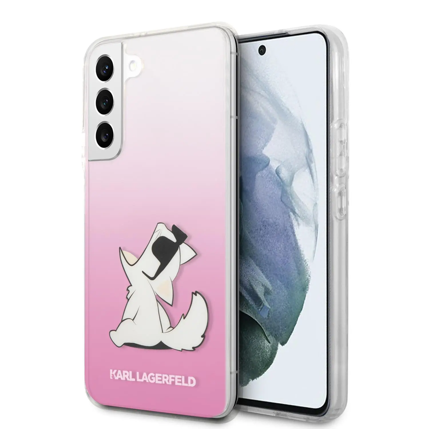 Etui Karl Lagerfeld Choupette Eat KLHCS22MCFNRCPI do Samsung Galaxy S22+ Różowy