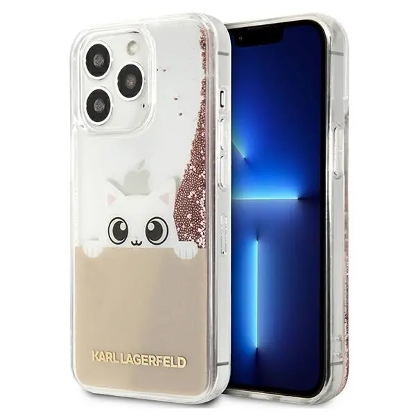 Etui Karl Lagerfeld PEEK A BOO Liquid Glitter KLHCP13XPABGNU do iPhone 13 Pro Max