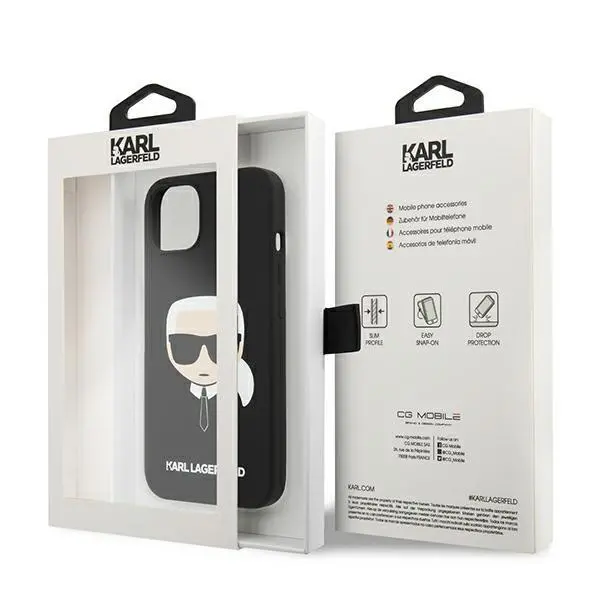 Etui Karl Lagerfeld Silicone Karl`s Head KLHCP13SSLKHBK do iPhone 13 mini