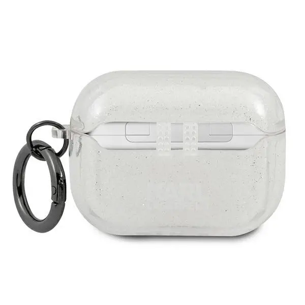 Etui na słuchawki Karl Lagerfeld KLAPUKHGS Glitter Karl`s Head AirPods Pro Cover Srebrny
