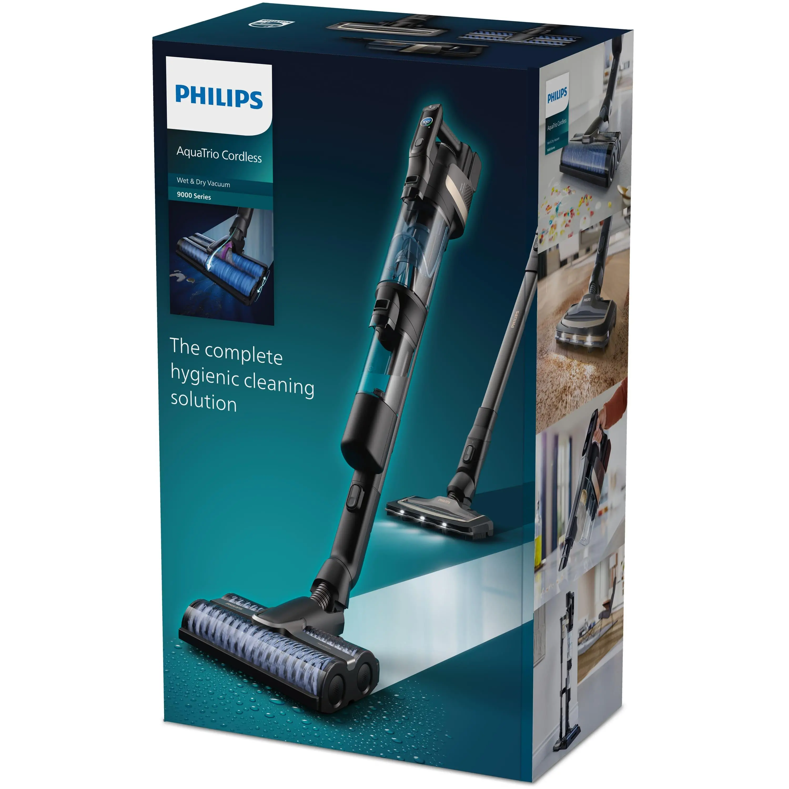 Odkurzacz Philips AquaTrio XW9383/01 z opcją aktywnego mycia 45min Funkcja mycia Wymienny akumulator Mini elektroszczotka