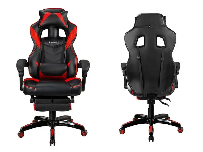 Fotel Tracer GamZone Masterplayer Gamingowy do 150kg Tkanina Skóra ECO Czarno-czerwony