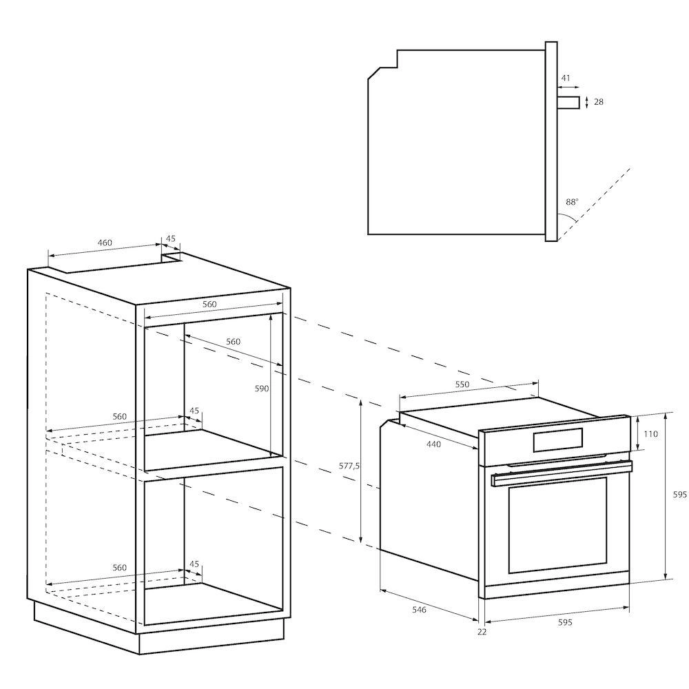 Piekarnik elektryczny Candy Idea FIDC N625 L CookLight Termoobieg Czarny