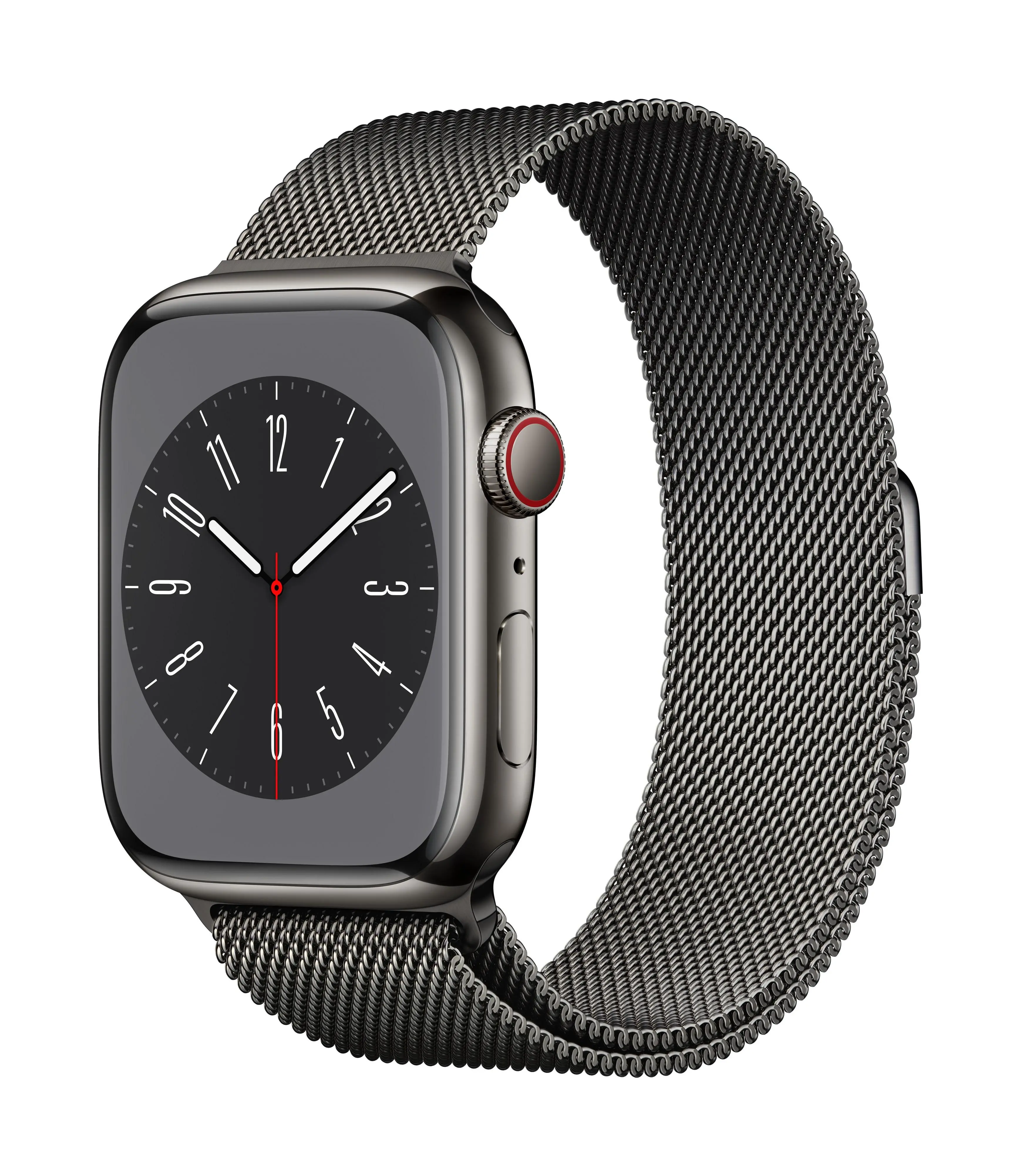 Apple Watch Series 8 GPS Cellular 45mm koperta ze stali nierdzewnej Grafit bransoletka Mediolańska grafit