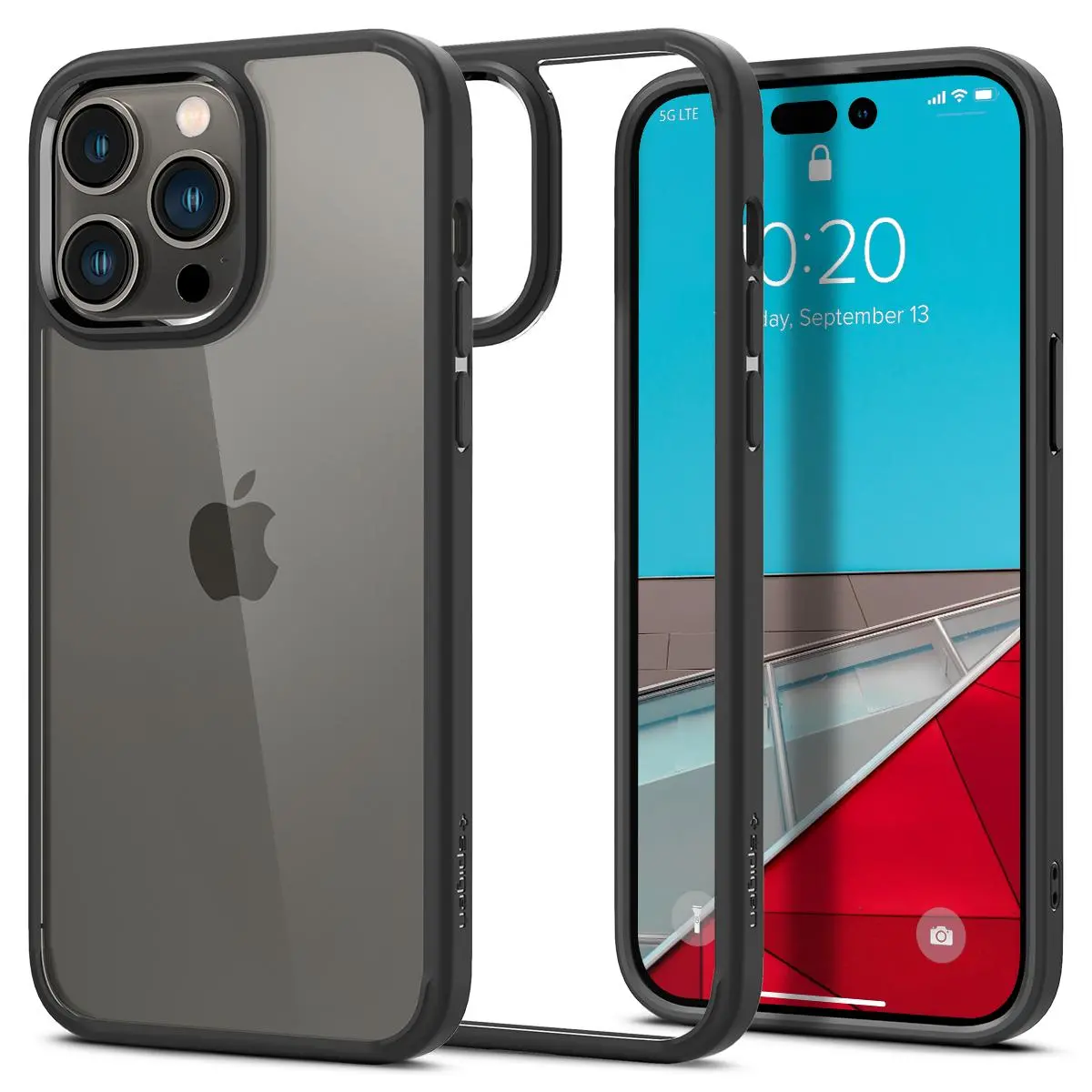 Etui Spigen Ultra Hybrid do iPhone 14 Pro Max Przezroczysty-czarny