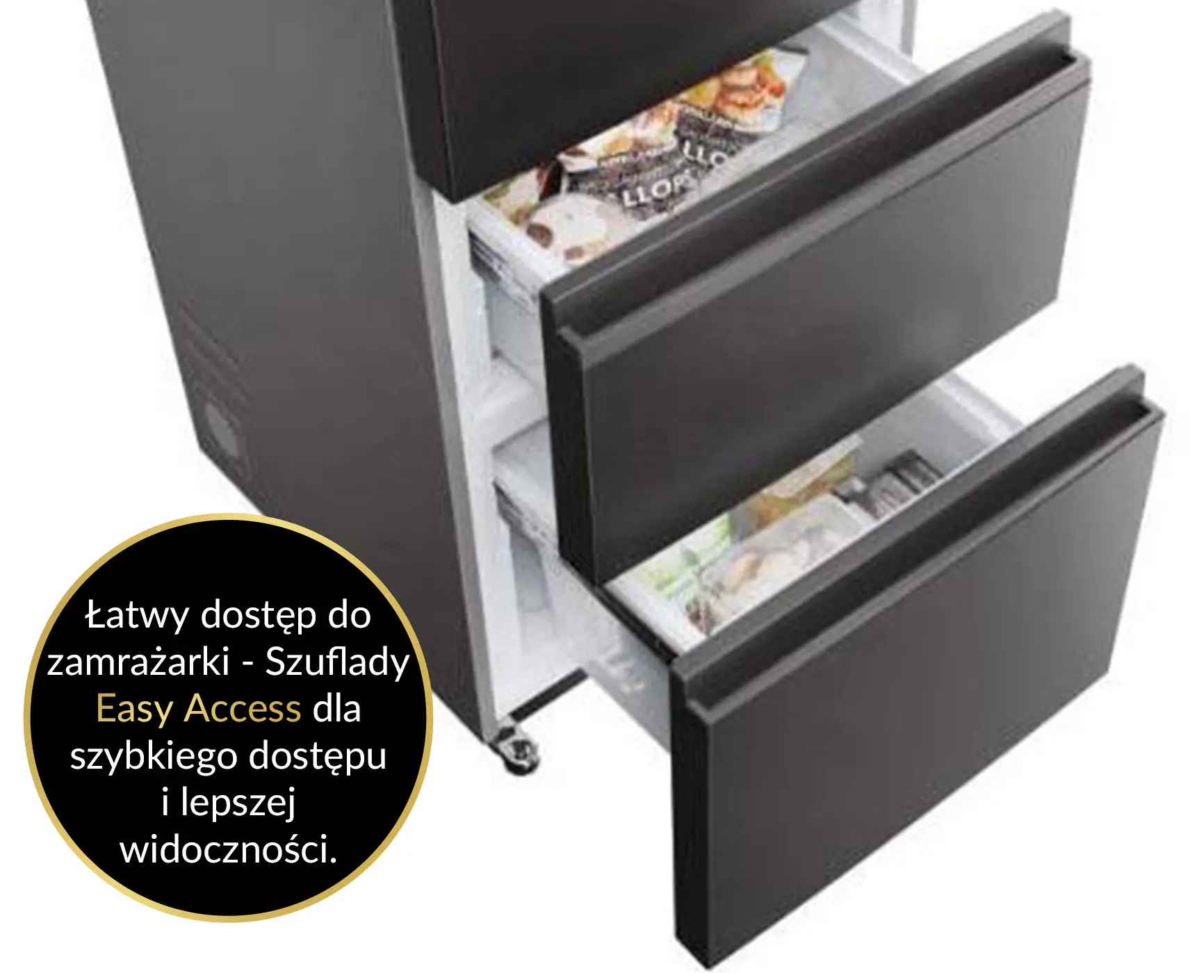 Lodówka Haier Seria 5 HTR5719ENPT Pełny No Frost 190cm Komora świeżości Czarny łupkowy