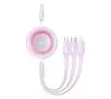 Kabel Baseus USB 3w1 Bright Mirror 2 micro USB Lightning USB-C 3,5A 1,1m Fioletowy
