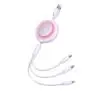 Kabel Baseus USB 3w1 Bright Mirror 2 micro USB Lightning USB-C 3,5A 1,1m Fioletowy