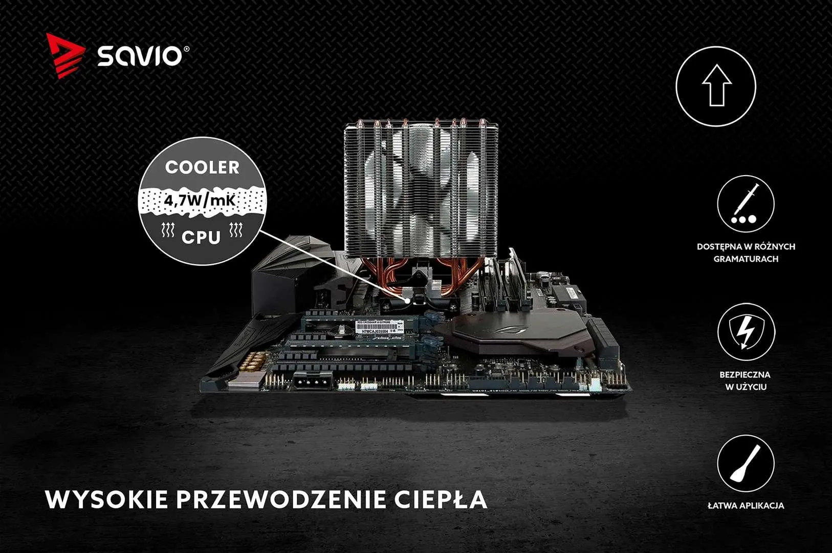 Pasta termoprzewodząca Savio Glacier TG-01 4.7 W/mK 10g