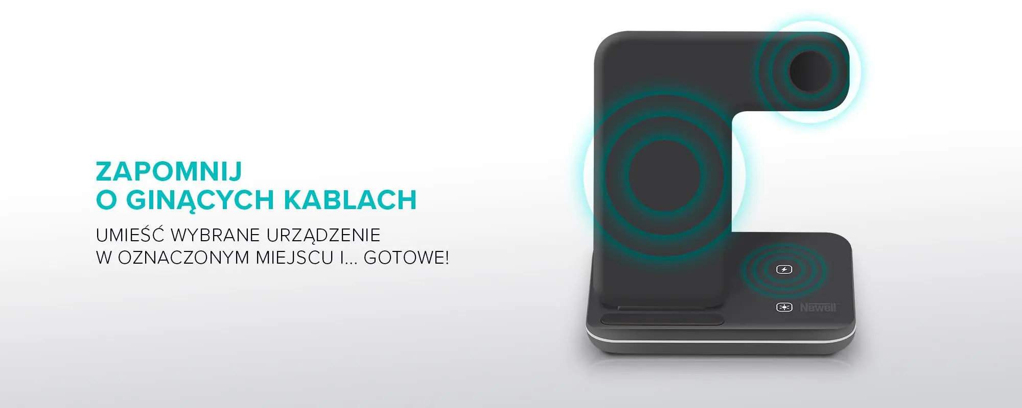 Ładowarka indukcyjna Newell induOne N-GY-Z5A do 3 urządzeń mobilnych Czarny
