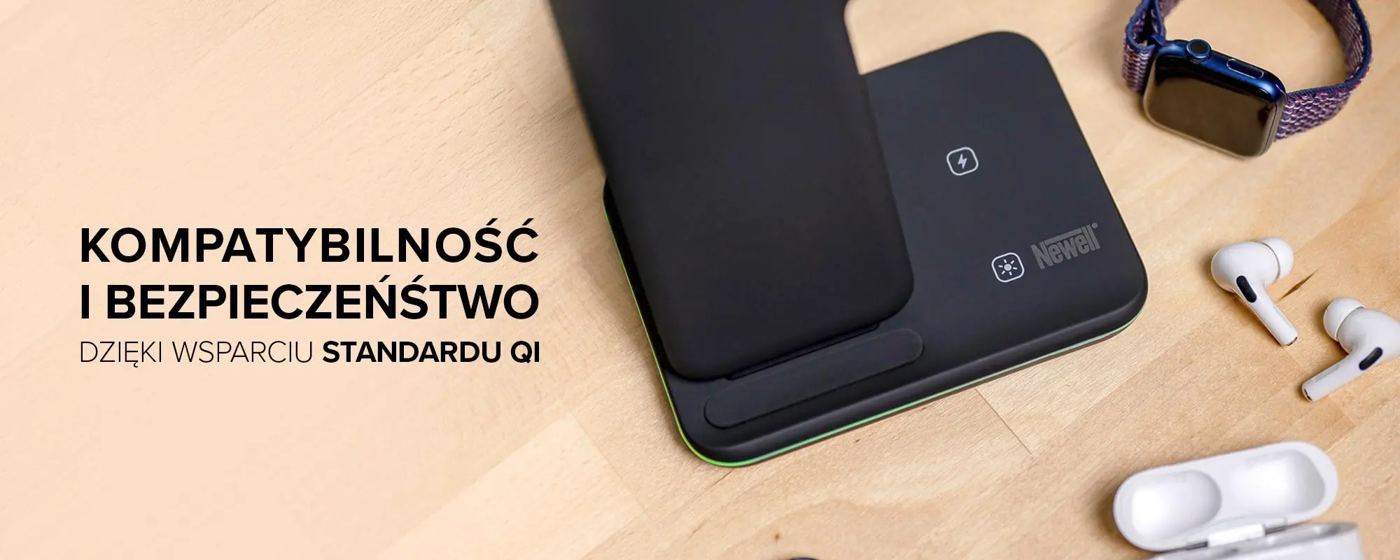 Ładowarka indukcyjna Newell induOne N-GY-Z5A do 3 urządzeń mobilnych Czarny