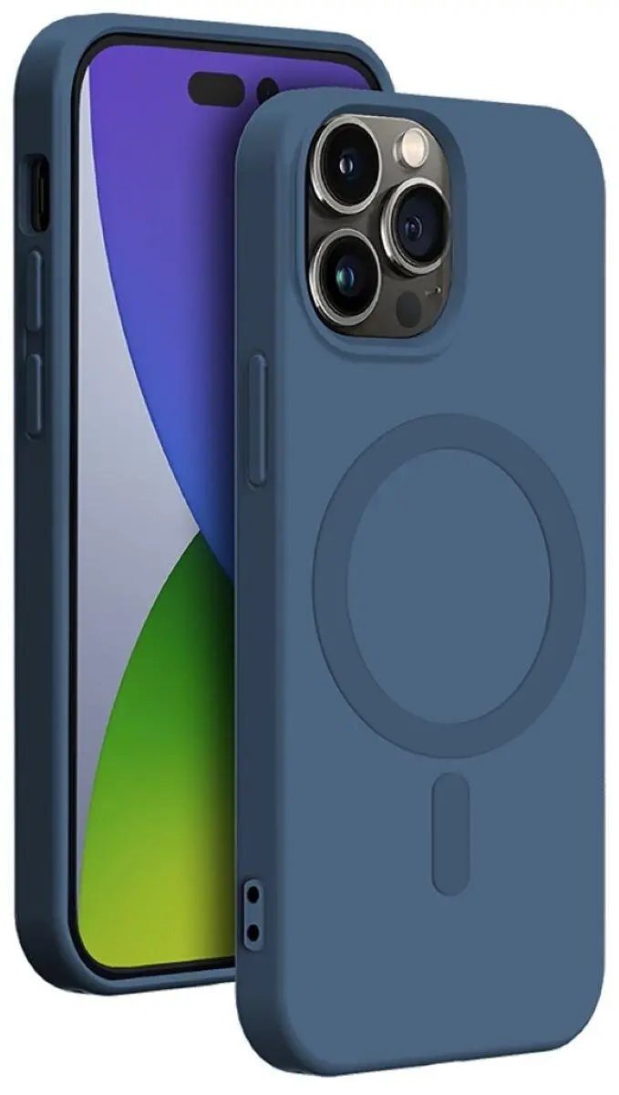 Etui BigBen MagSafe Silicone pasek do iPhone 14 Pro Niebieski
