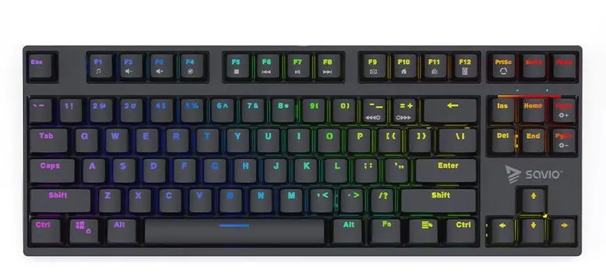 Klawiatura mechaniczna Savio Rampage Outemu Brown Czarny