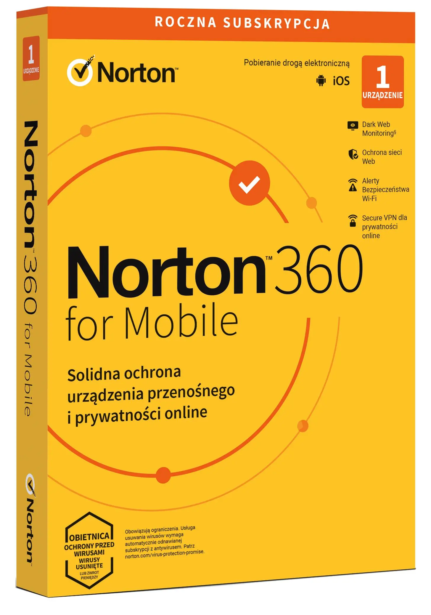 Antywirus Norton 360 Mobile 1 Urządzenie/1 Rok