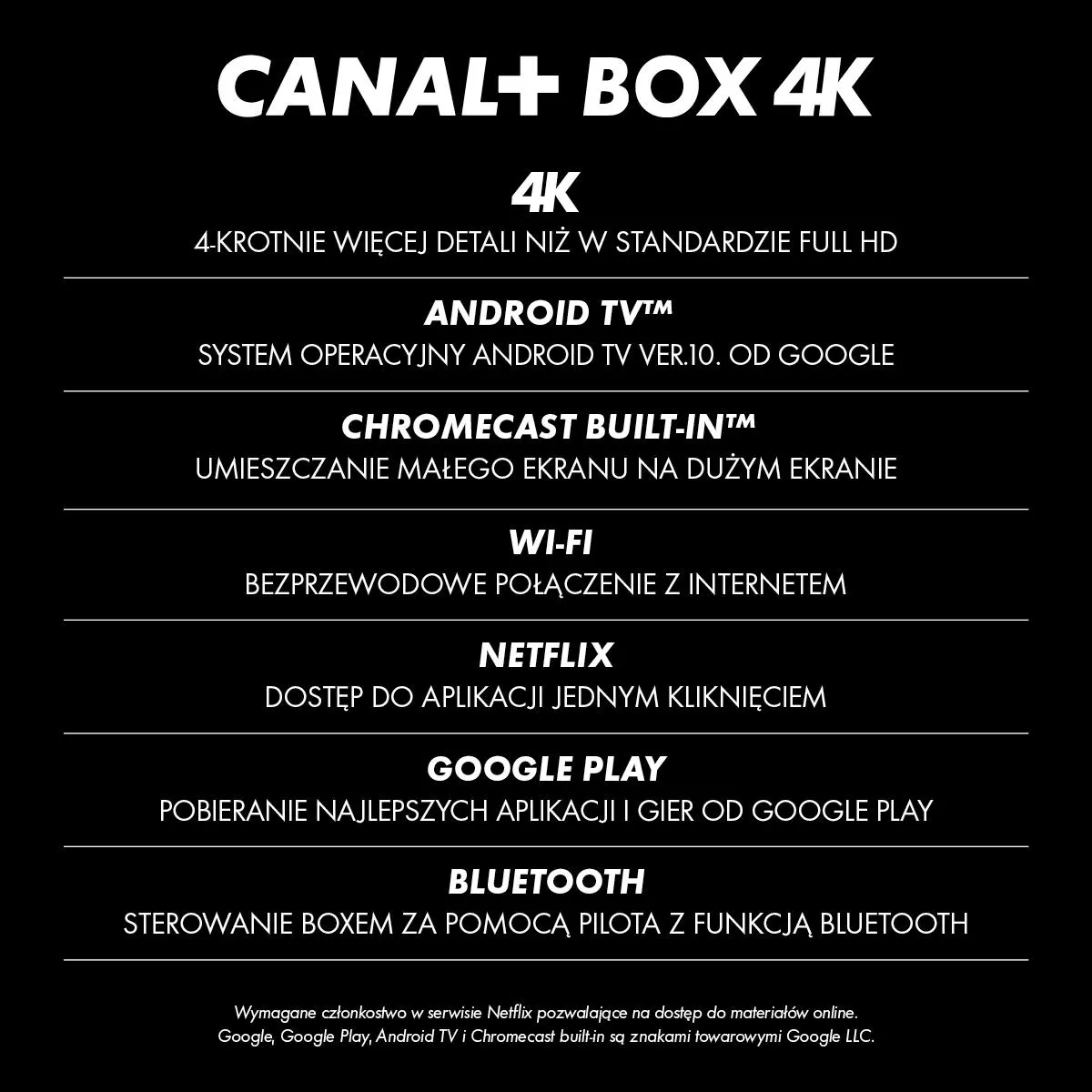 Odtwarzacz multimedialny Canal+ Usługa Box 4K Internetowy z dekoderem HY4001CD z 2-miesięcznym dostępem do pakietu Canal+