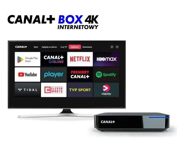 Odtwarzacz multimedialny Canal+ Usługa Box 4K Internetowy z dekoderem HY4001CD z 2-miesięcznym dostępem do pakietu Canal+