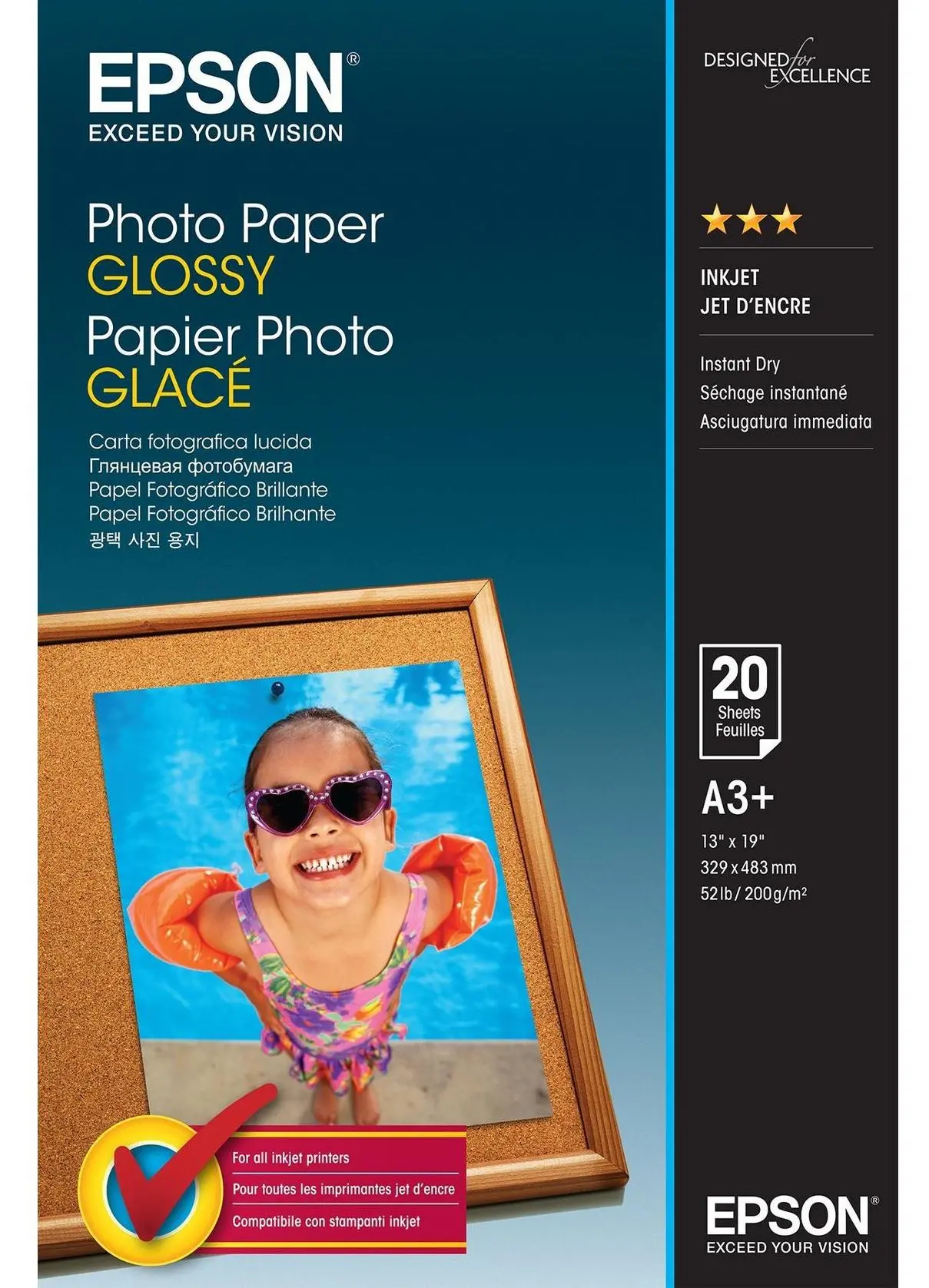 Papier fotograficzny Epson C13S042535 Photo Glossy A3+ 20 Arkuszy