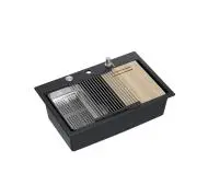 Quadron HQM7650U7_BS Marc Workstation Granitowy Czarny matowy/Stalowy