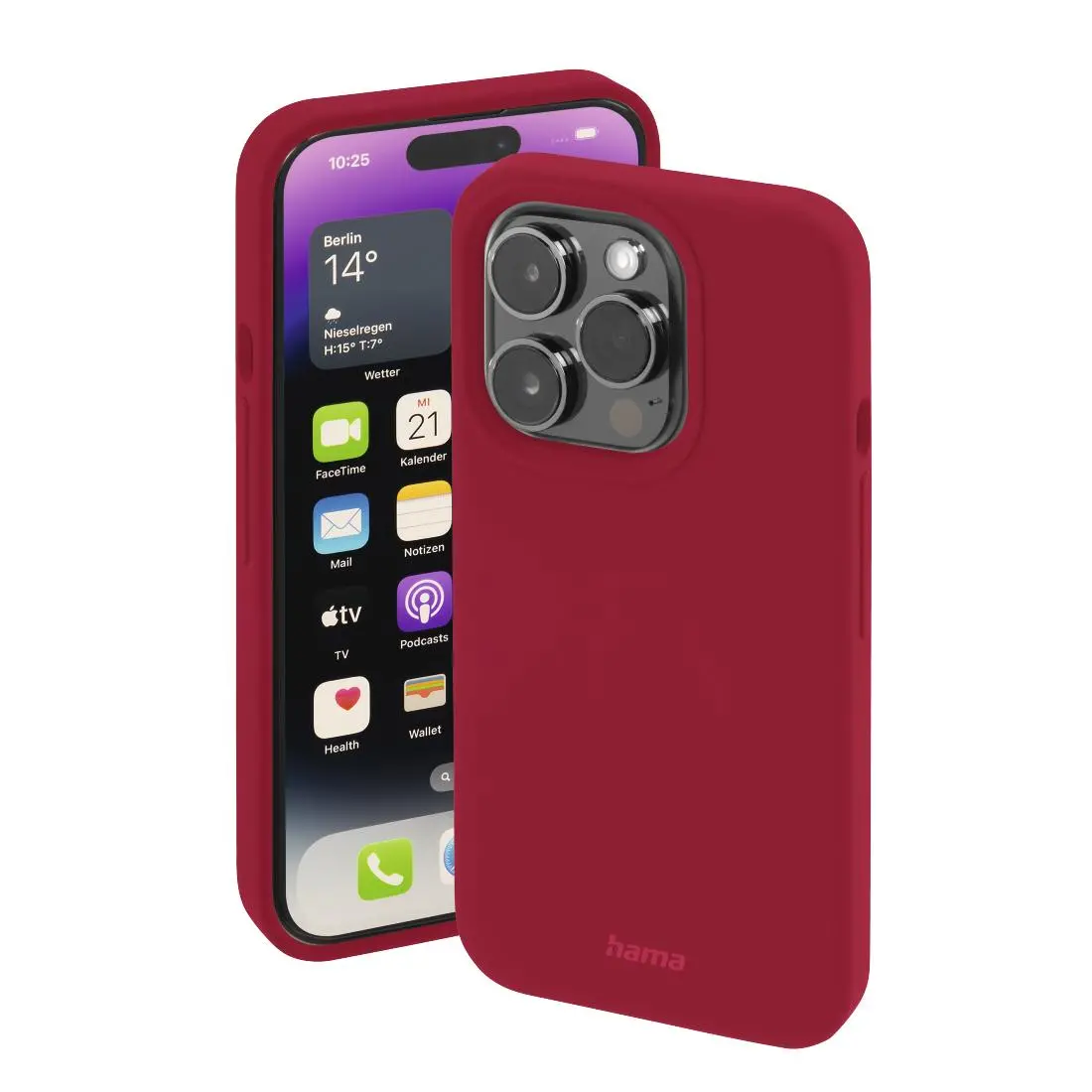 Etui Hama MagCase Safety do iPhone 14 Pro Czerwony