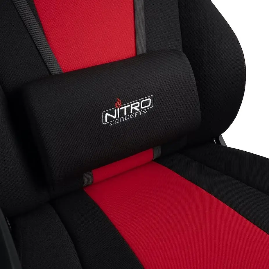 Fotel Nitro Concepts E250 Inferno Red Biurowy do 120kg Tkanina Czarno-czerwony