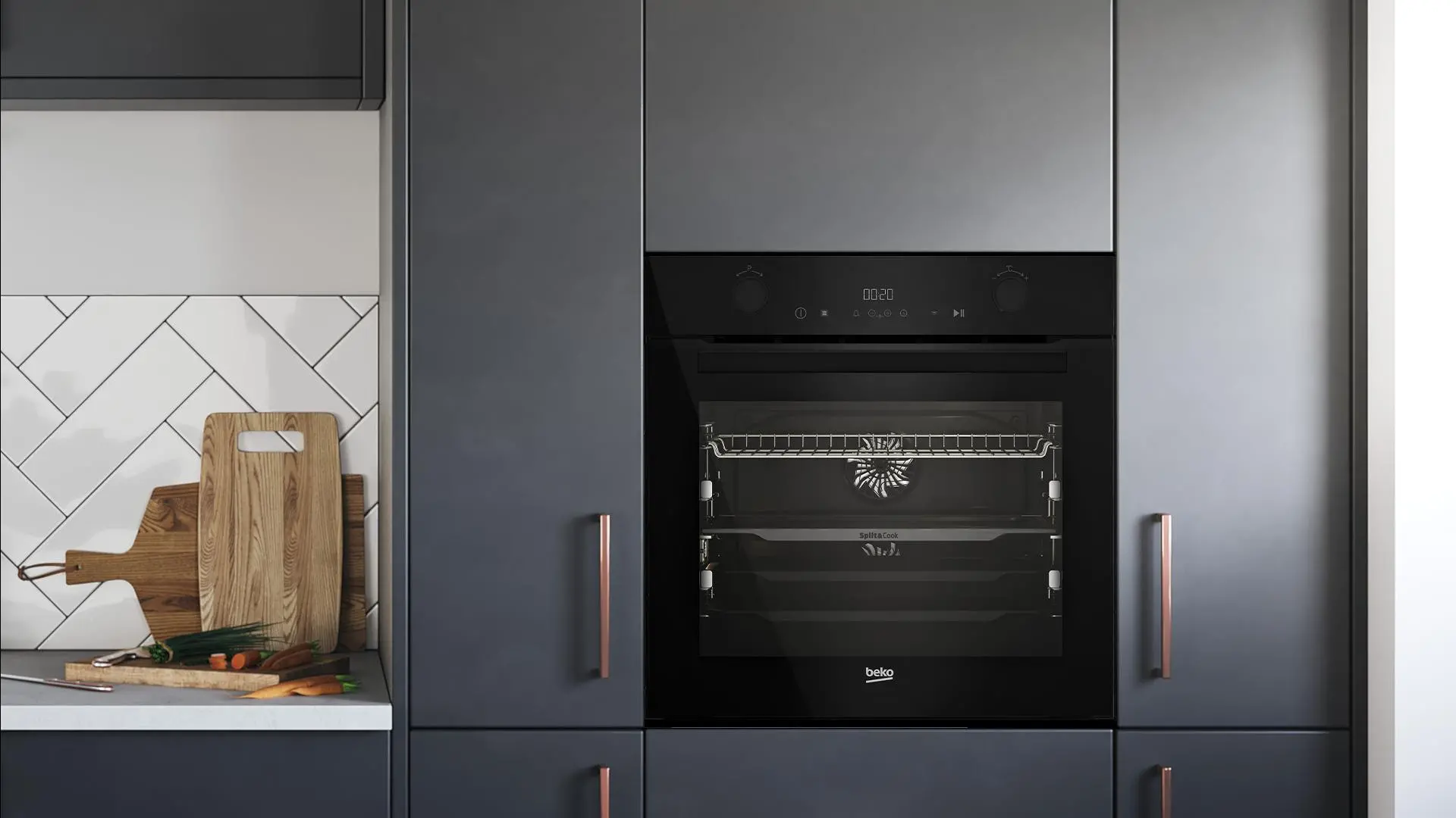 Piekarnik elektryczny Beko BBVM17400BPS bPro500 Split&Cook Termoobieg Czarny