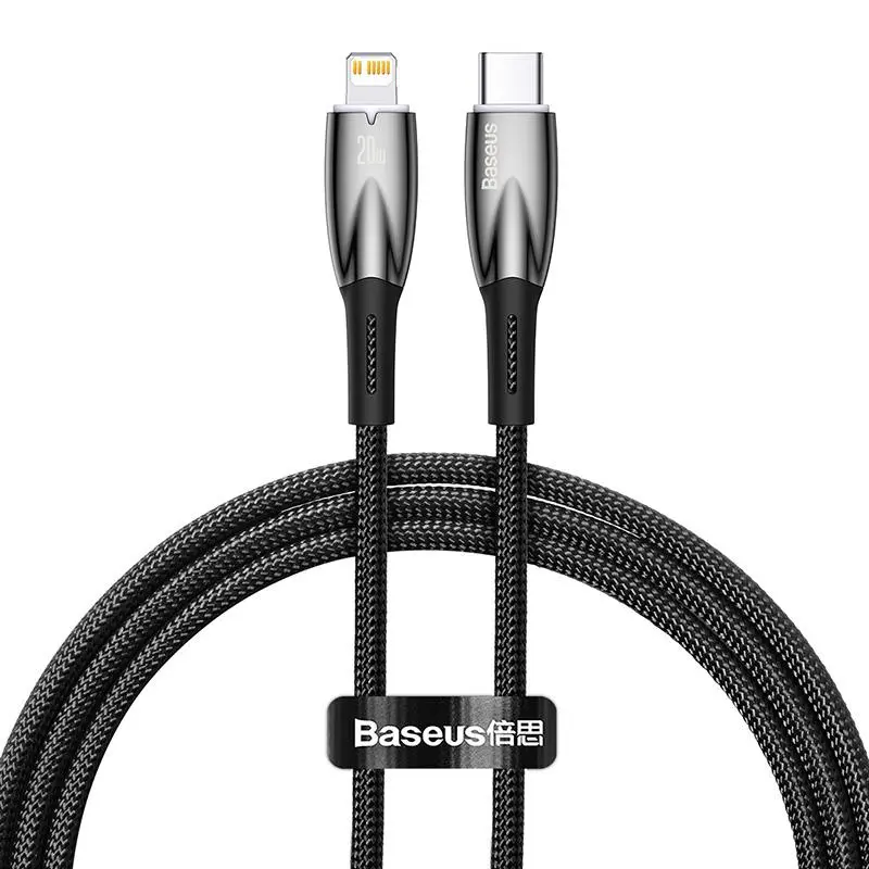 Kabel Baseus USB-C do Lightning Glimmer 20W 1m Czarny
