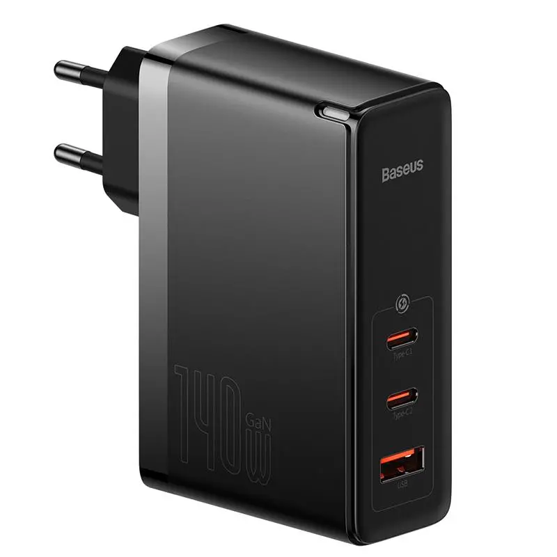 Baseus GaN5 Pro 2xUSB-C + USB 140W Czarny