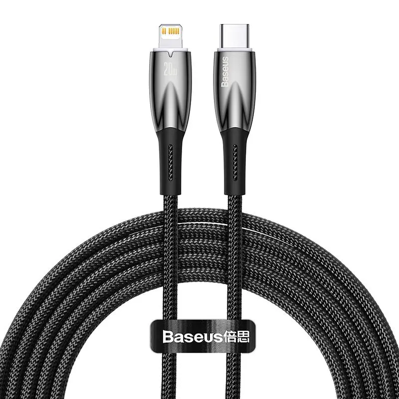 Kabel Baseus USB-C do Lightning Glimmer 20W 2m Czarny