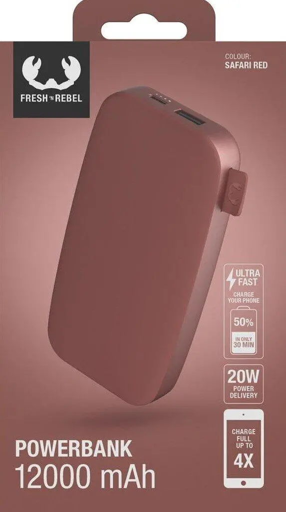 Powerbank Fresh 'n Rebel 2PB12100SR 12000mAh 20W Safari red